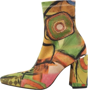 vivianly Womens Square Toe Ankle Booties Chunky Heel Boots Side Zipper Patent Leather Mid-Calf Boots