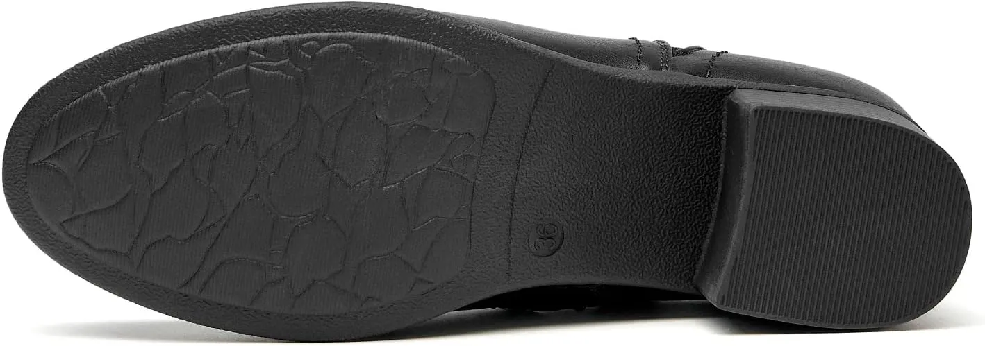 VJH confort Women's Ankle Boots Elastic Chunky Low Heel Chelsea Booties with Zipper