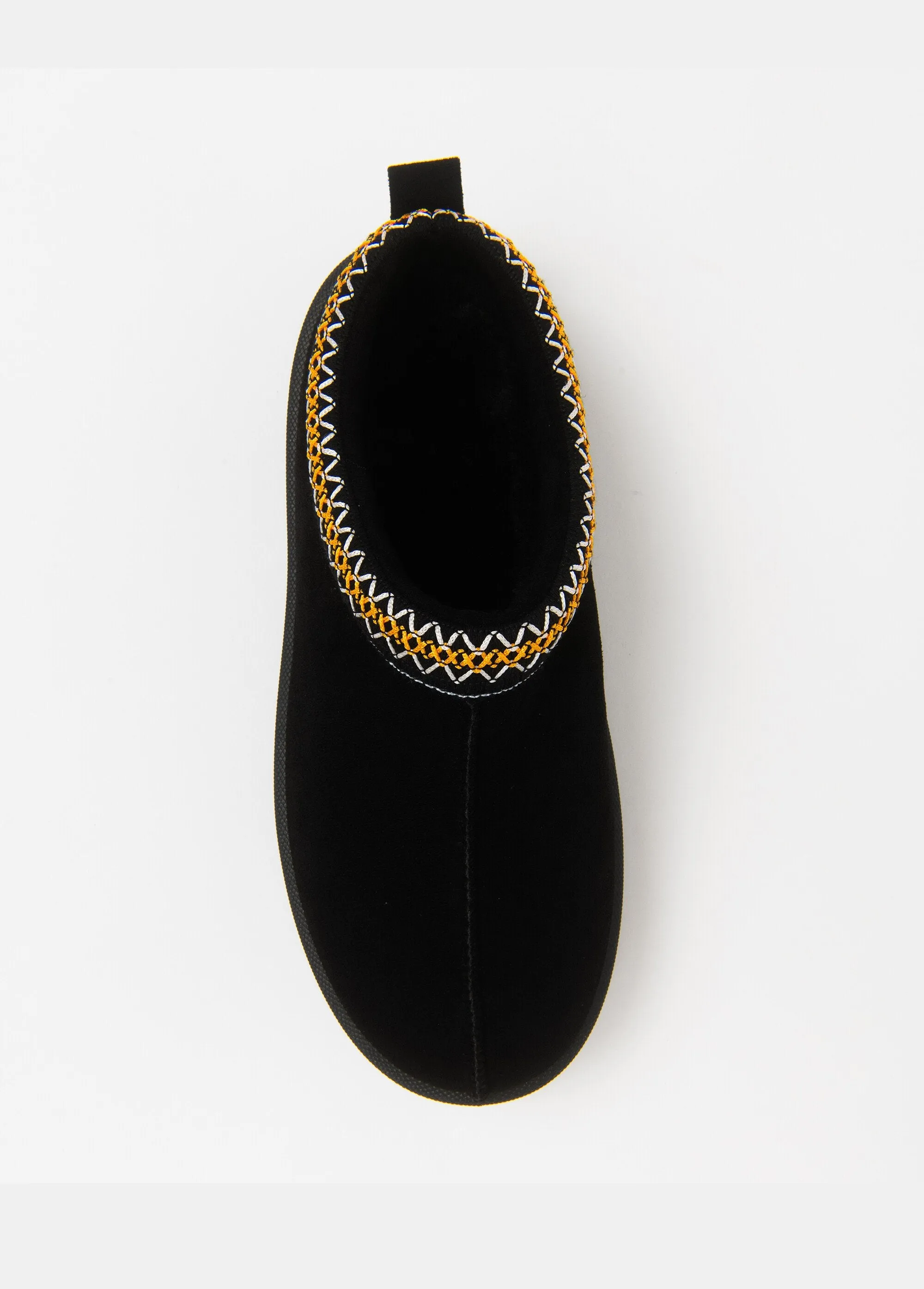 Warm clog-style wedge mules