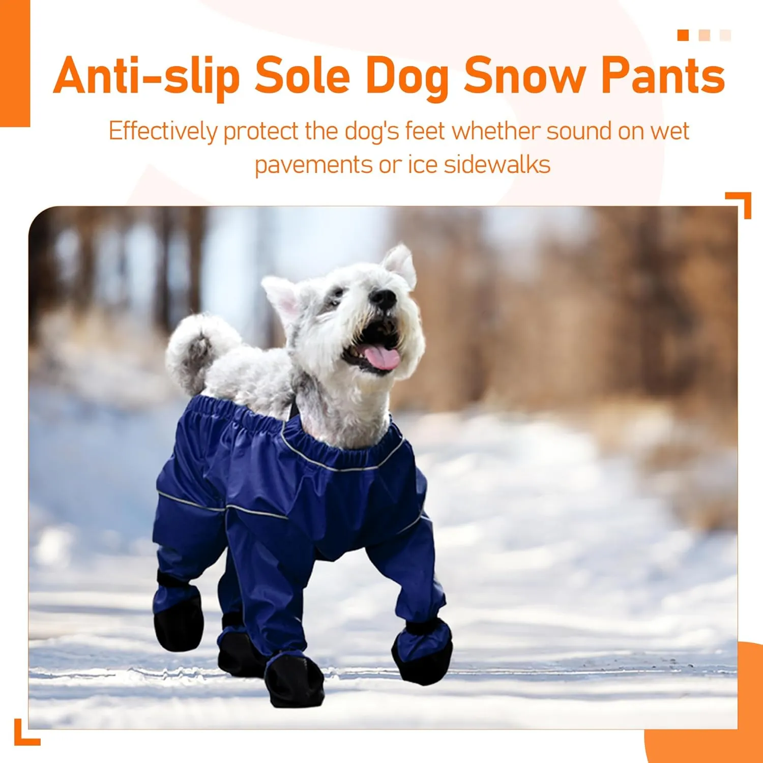 Waterproof Dog Boots Rain Boots with Suspender, Paw Protector Shoes for Small Medium Puppy, Anti-Slip Boots Belly Protector, Rain Snow Pants Dog Suspender Boots Legging (Medium, Multicolor)