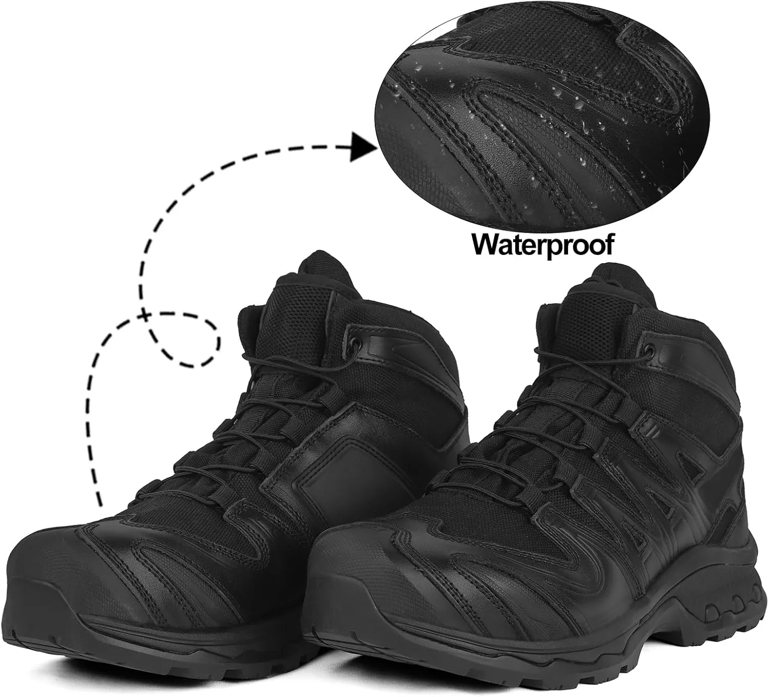 Waterproof Hiking Boots for Men Mid Trekking Shoes Lightweight Backpacking Shoes Mountaineering Outdoor Leather Boots