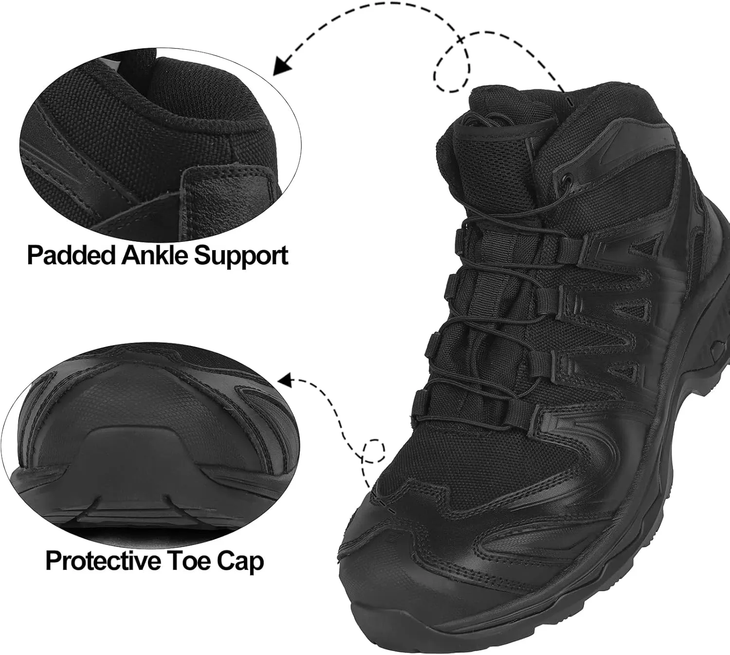 Waterproof Hiking Boots for Men Mid Trekking Shoes Lightweight Backpacking Shoes Mountaineering Outdoor Leather Boots
