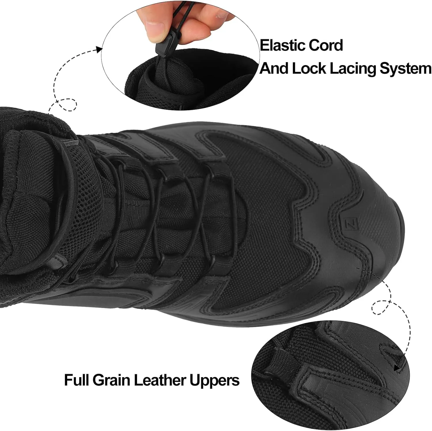 Waterproof Hiking Boots for Men Mid Trekking Shoes Lightweight Backpacking Shoes Mountaineering Outdoor Leather Boots