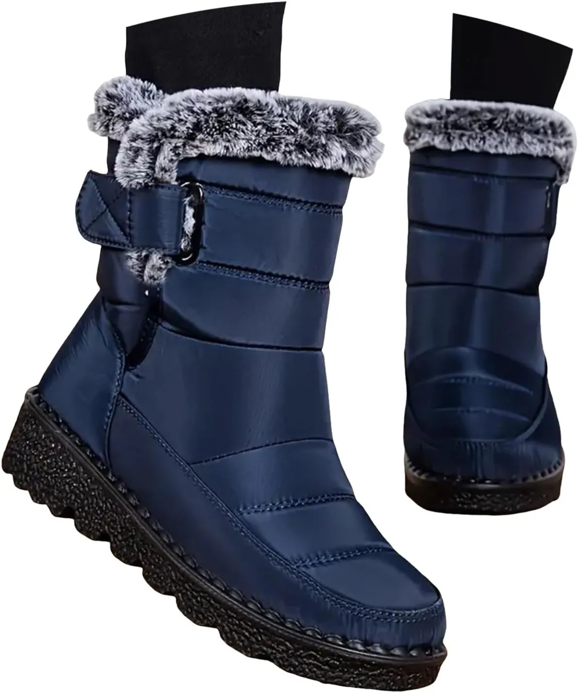 Winter Boots for Women 2024 Outdoor Warm Mens Fur Lined Booties Womens Snow Shoes Comfortable Non-Slip Hiking Boot