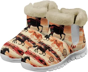 Winter Boots For Women Non Slip Ankle Boots Fully Warm Fur Lined Lightweight Memory Foam Outdoor Indoor Snow Boots