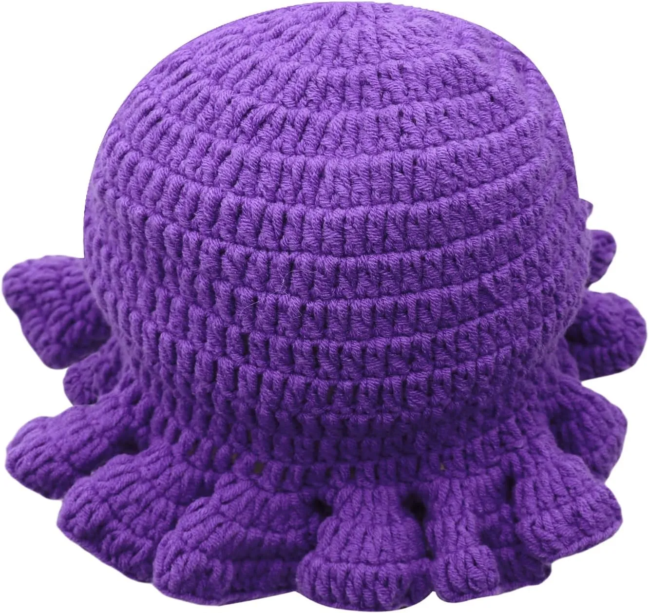 Women Crochet Bucket Hat Cute Winter Ruffled Brim Floppy Cap Handmade Knit Cloche Hats