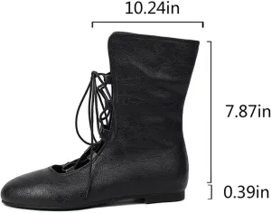 Women Renaissance Boots Medieval Cosplay Boots Halloween Vintage Stage Pirate Viking Tied Shoes