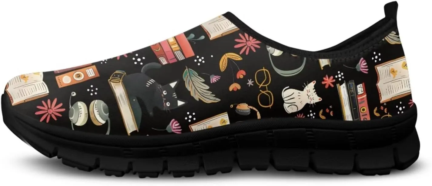 Women Walking Sneakers Casual Fashion Slip On Low Top Shoes Breathable Comfortable Tennis Work Footwear