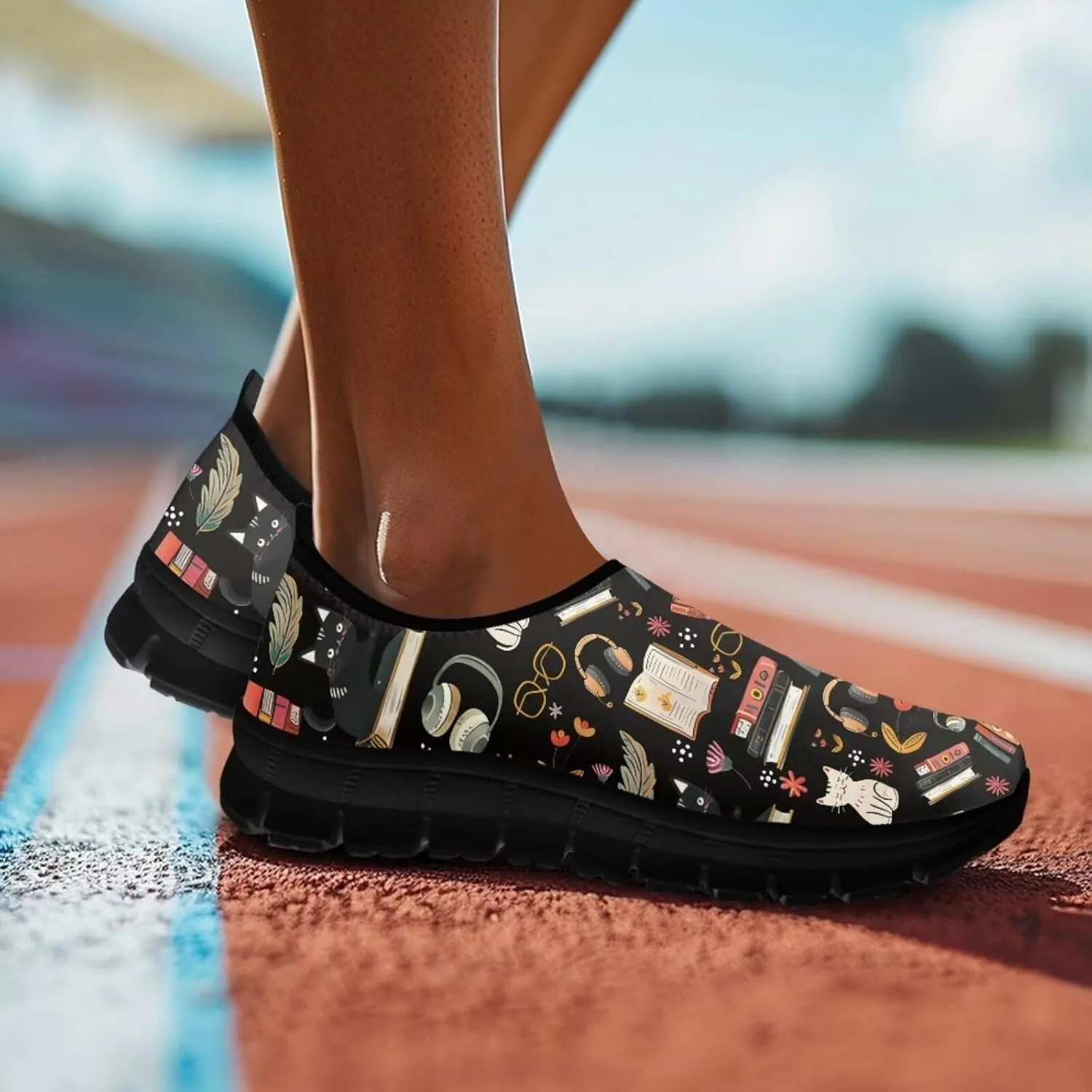 Women Walking Sneakers Casual Fashion Slip On Low Top Shoes Breathable Comfortable Tennis Work Footwear