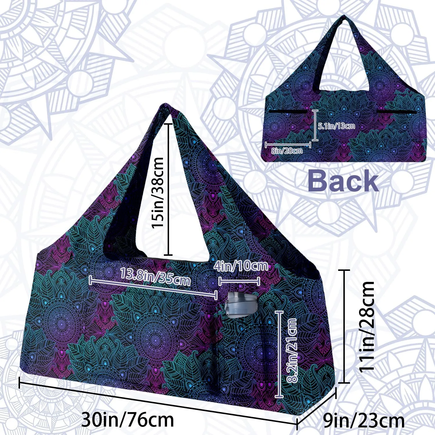 Women Yoga Mat Bag – Versatile Yoga Bag with Mat Straps & Storage Pockets, Holds Yoga & Pilates Mats, Lightweight & Durable
