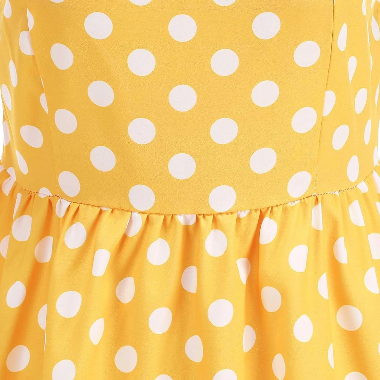 Women's 1950s Retro Halter Dress Vintage Polka Dot Swing Dresses Sleeveless Rockabilly Cocktail Party Dress