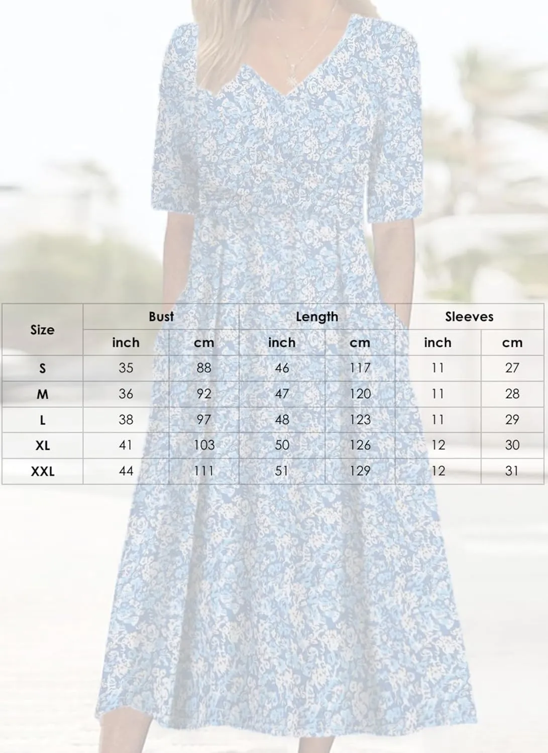 Womens 2025 Fashion Outfits Plant Print Side Pocket Midi Dress Stylish V Neck Midi Dress