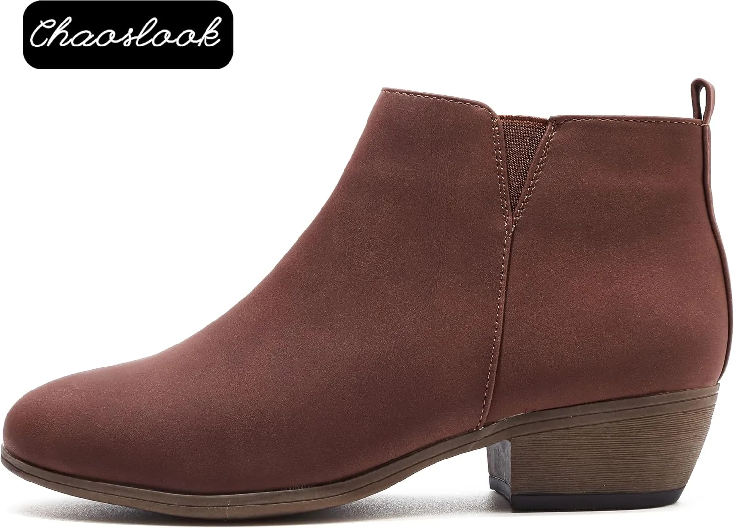 Women’s Ankle Boots Low Heels Short Booties Casual Comfortable Chunky Boots Round Toe With Side Zipper