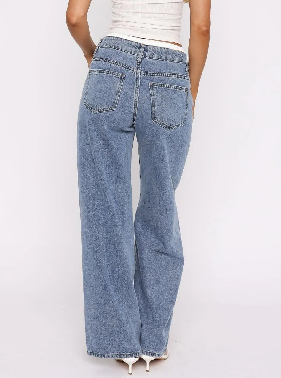 Women's Black Low Rise Baggy Jeans
