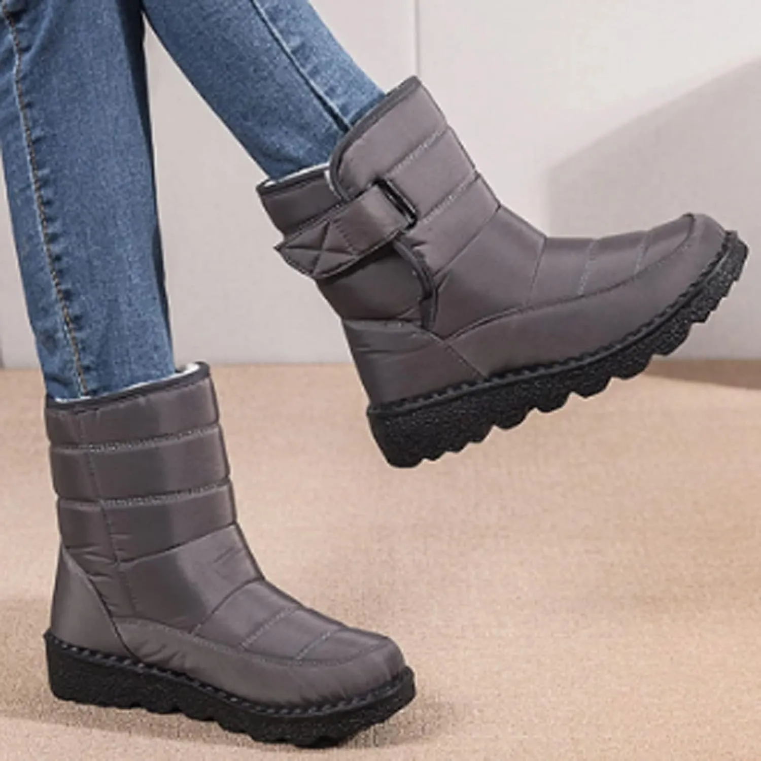 Womens Boots Winter Boots Women Shoes Fur Plush Warm Snow Boots Women's Casual Shoes Comfort Boots Female Waterproof Ladies Shoes Plus Size