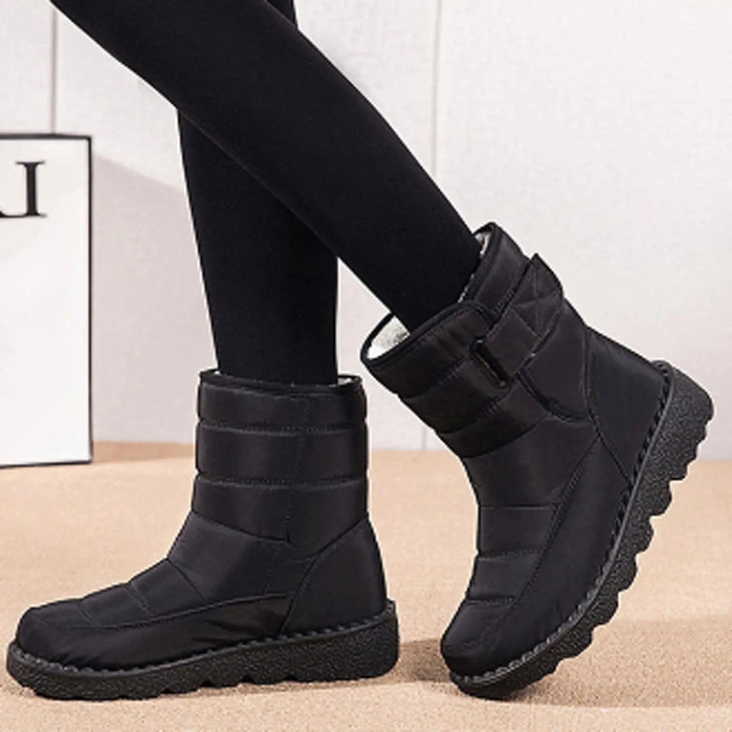 Womens Boots Winter Boots Women Shoes Fur Plush Warm Snow Boots Women's Casual Shoes Comfort Boots Female Waterproof Ladies Shoes Plus Size