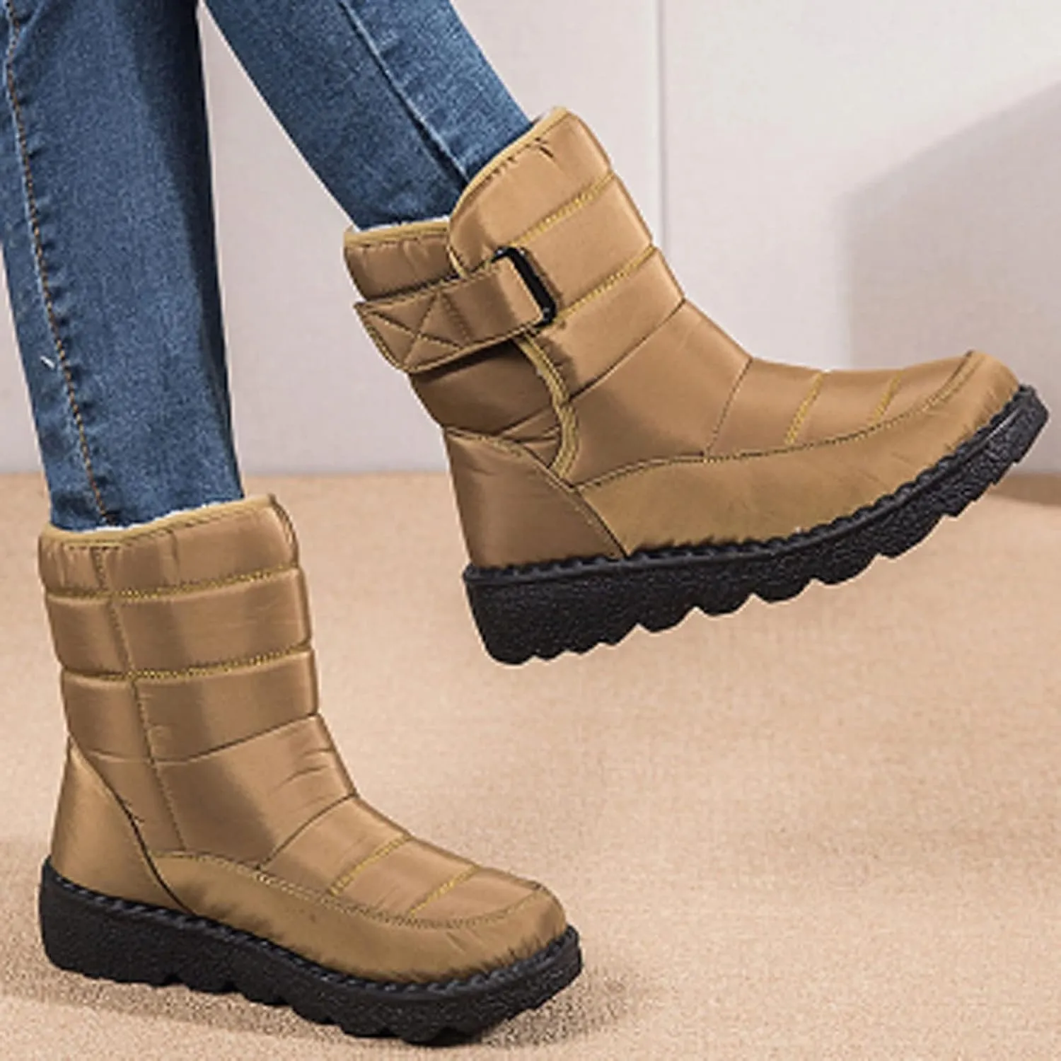 Womens Boots Winter Boots Women Shoes Fur Plush Warm Snow Boots Women's Casual Shoes Comfort Boots Female Waterproof Ladies Shoes Plus Size