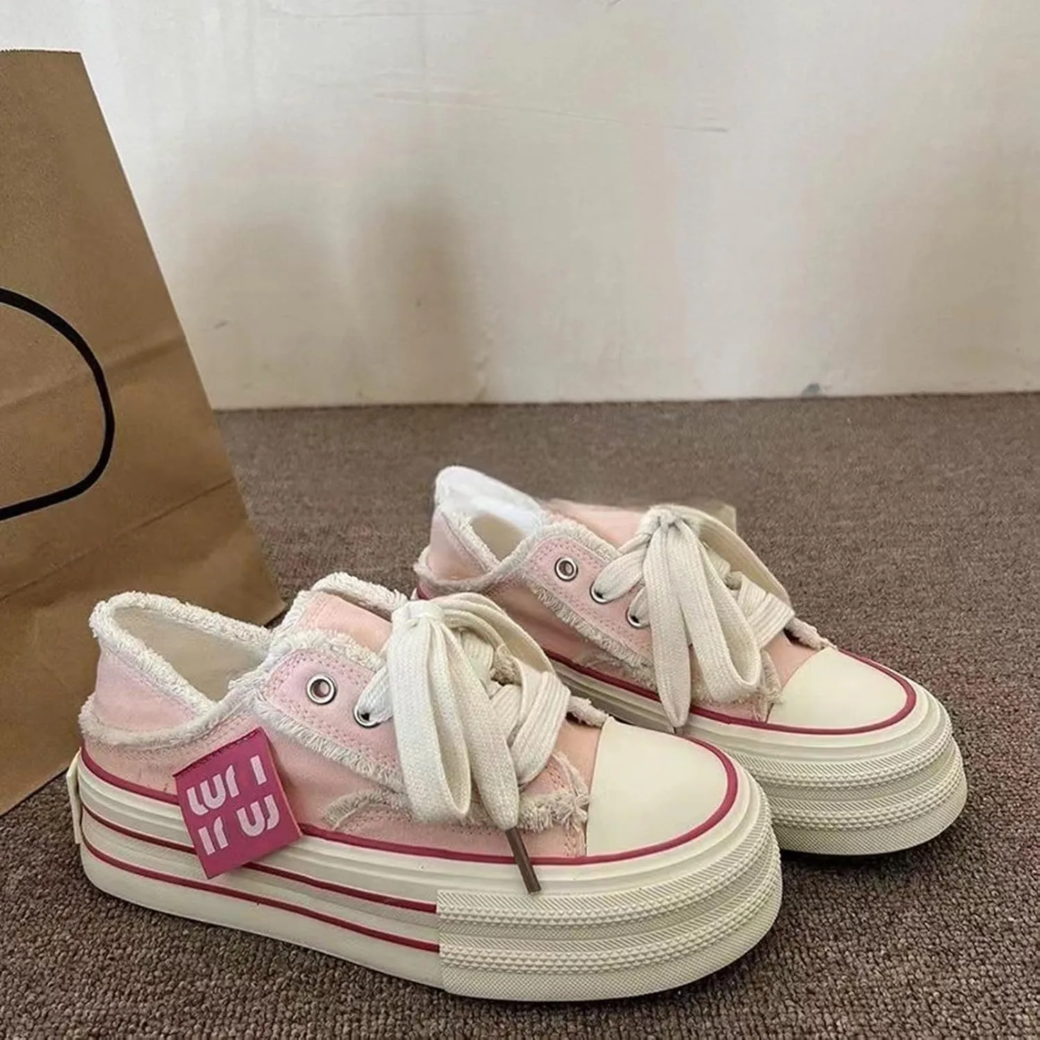 Womens Canvas Mules Sneakers Platform Slip on and Pull on Two-wear Shoes Y2K
