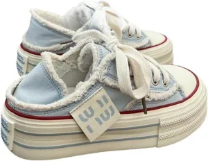 Womens Canvas Mules Sneakers Platform Slip on and Pull on Two-wear Shoes Y2K