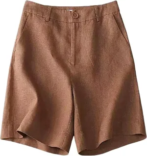 Womens Casual Elastic Breathable Loose Half Length Pants Womens Shorts with Pocket Sports Fashion