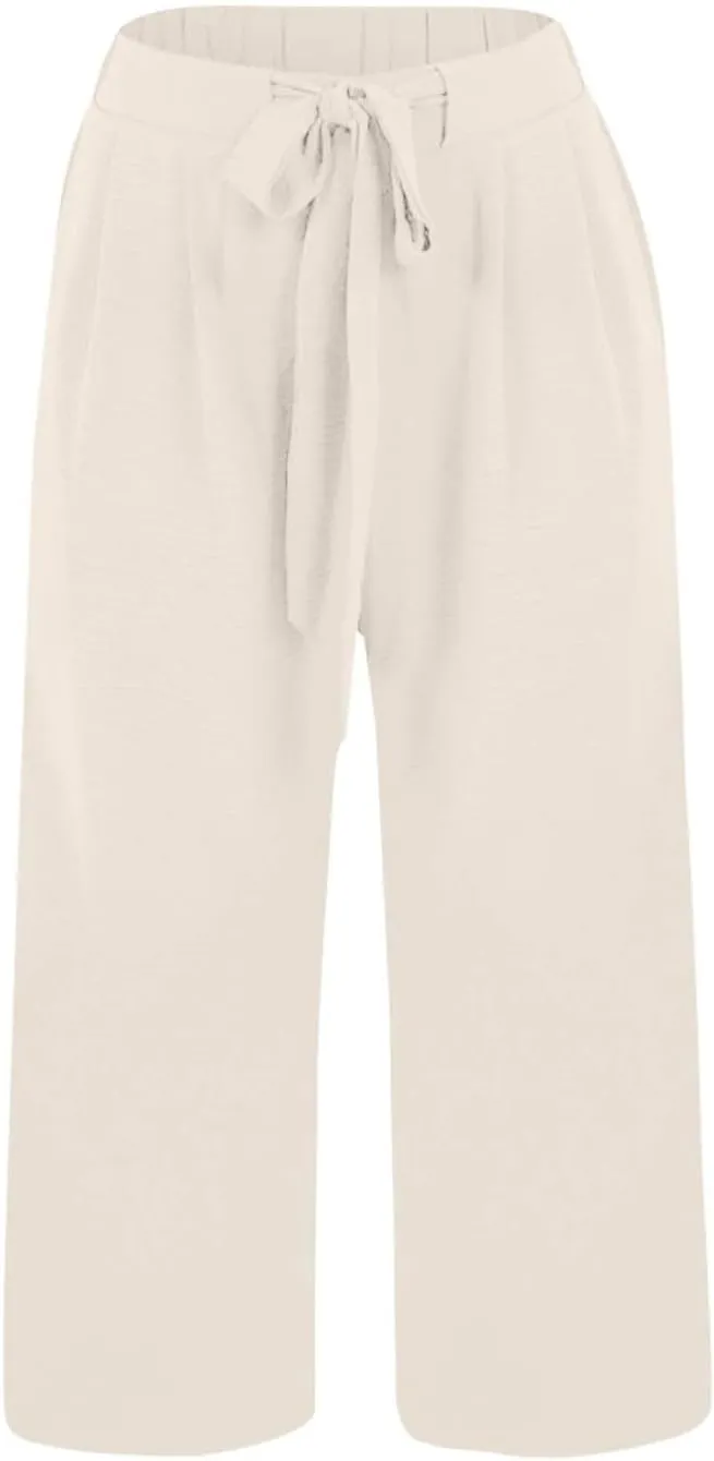 Womens Cotton Linen Pant Palazzo Pants High Waist Wide Leg 2025 Beach Travel Vacation Trousers with Pocket