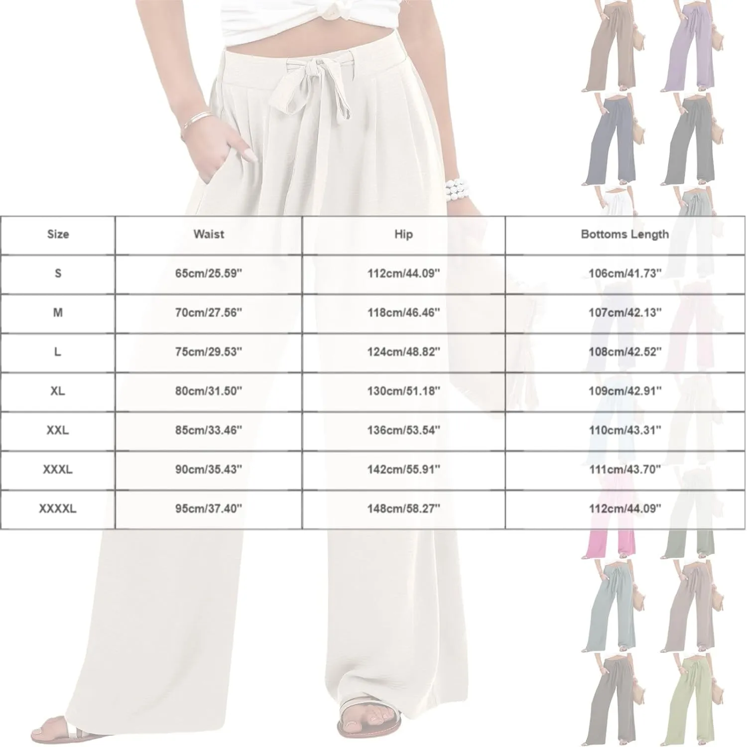 Womens Cotton Linen Pant Palazzo Pants High Waist Wide Leg 2025 Beach Travel Vacation Trousers with Pocket