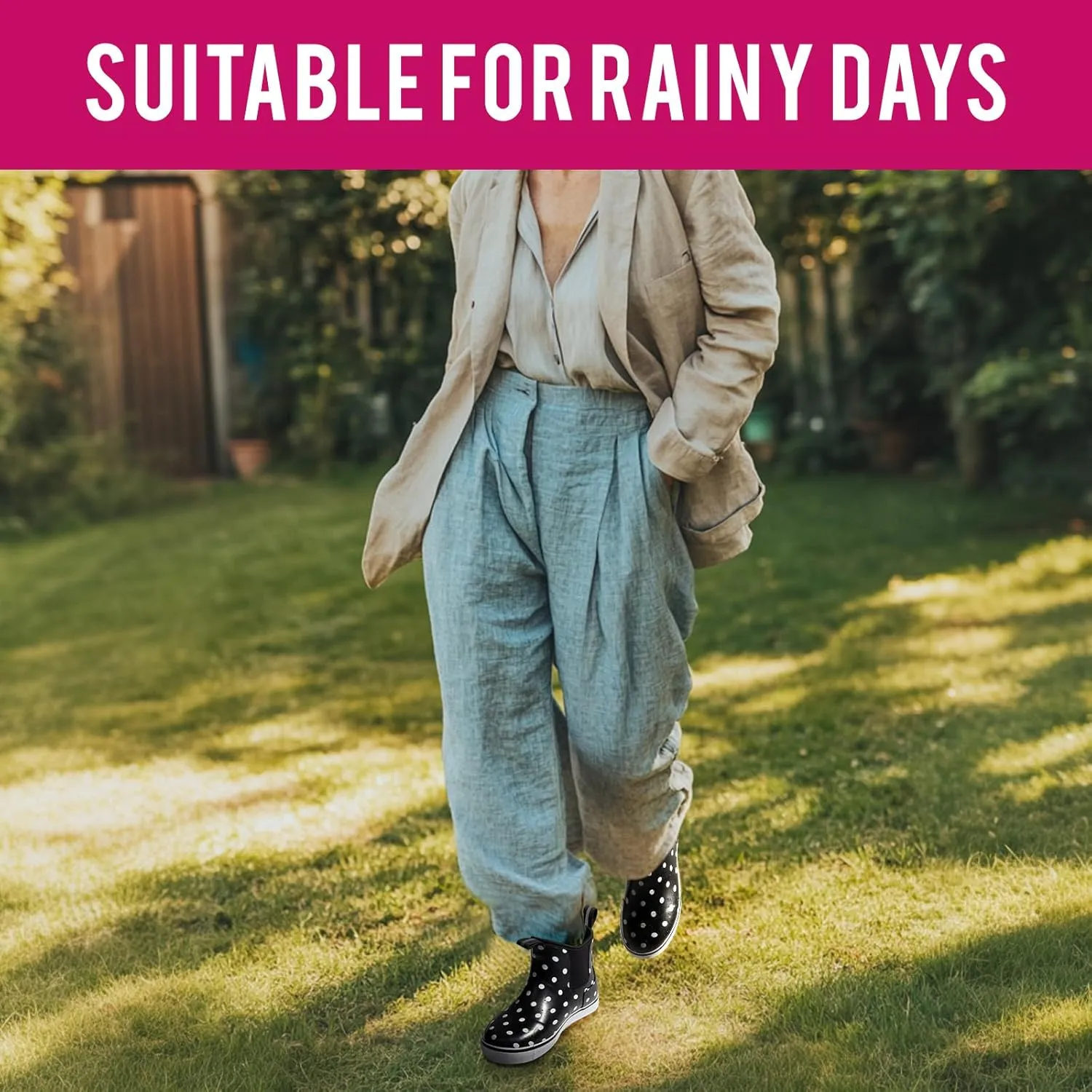 Women's Deck Boots Ankle Rain Boots Fishing Boots Rubber Waterproof Slip-Resistant Outdoor Work Shoes