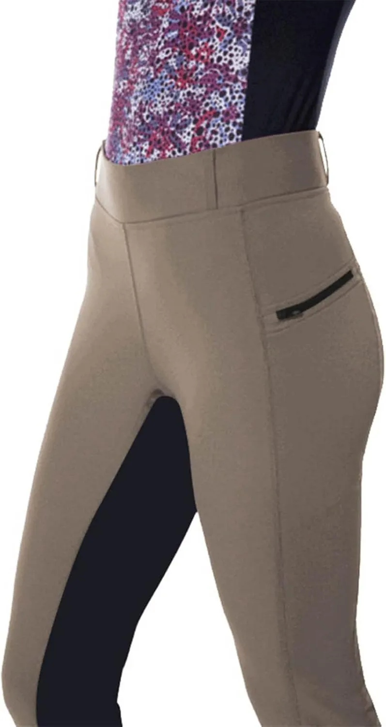 Womens Horse Riding Pants Full Seat Riding Breeches Equestrian Tights Horseback Patchwork Trouser with Pockets