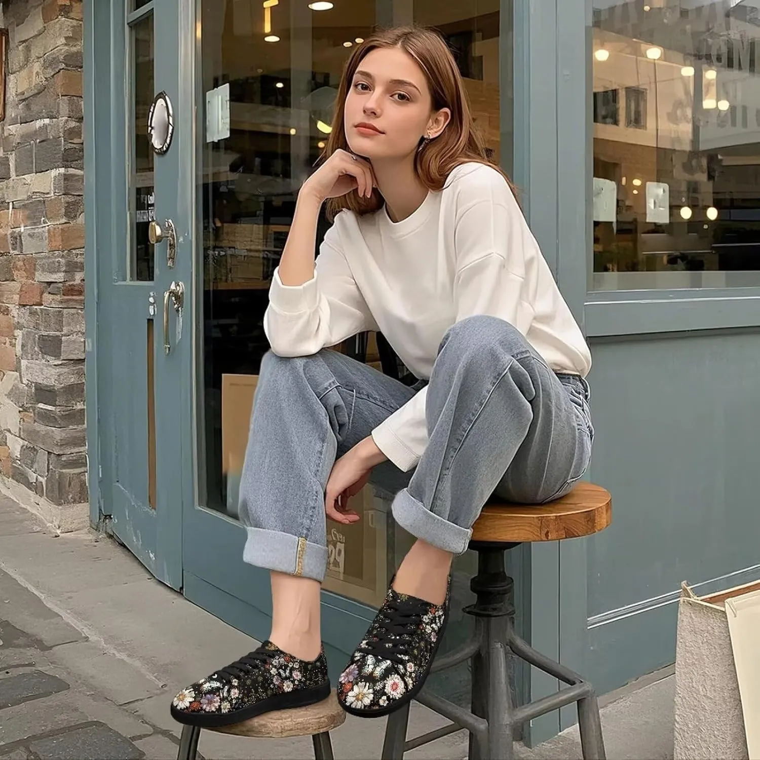 Women's Lace up Low Top Canvas Shoes Low Top Sneakers Fashion Casual Sneakers with Arch Support Comfy Flats 5.5-13.5