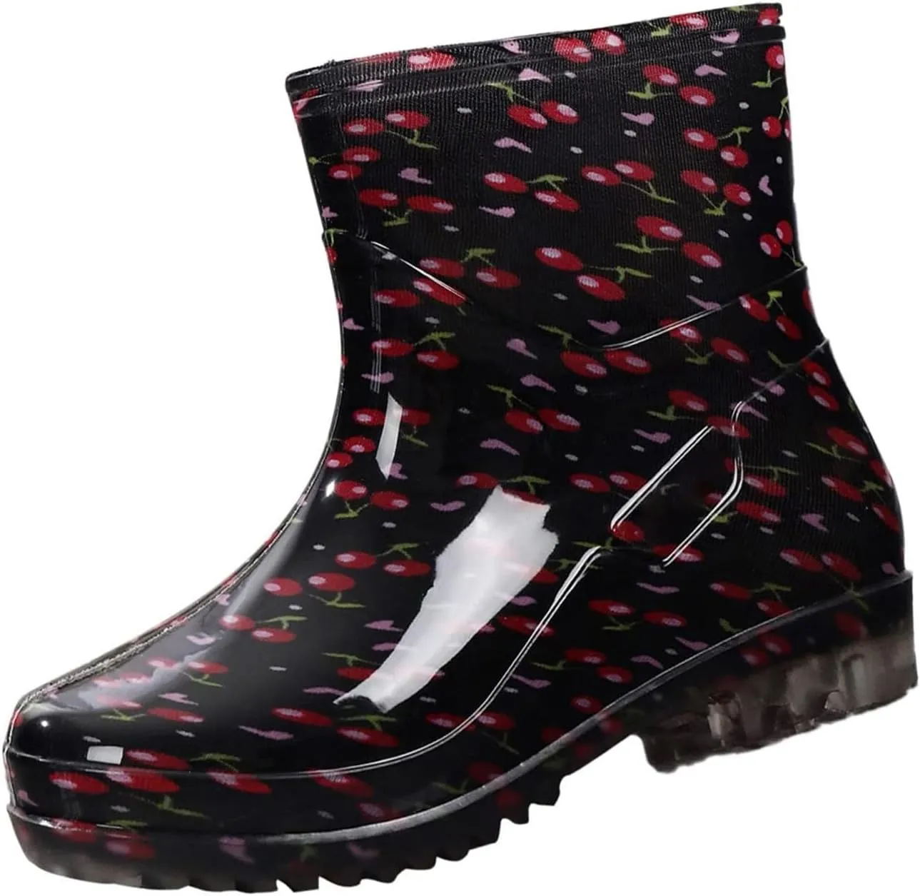 Women's Rain Boots Waterproof Mid Calf Rubber Garden Water Boots Fashion Cute Outdoor Work Mud Boots