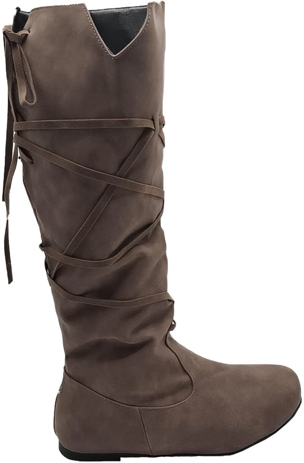 Women‘s Renaissance Boots Medieval Cosplay Halloween Vintage Stage Pirate Viking Tied Boots Shoes