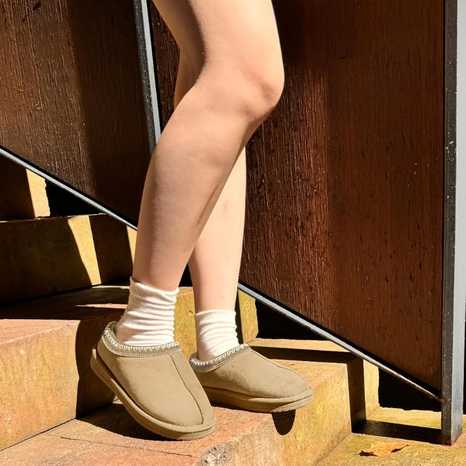 Women's Slippers Platform Mini Boots for Women Short Ankle Boot Fur Fleece Lined House Slippers Anti-Slip Boot For Outdoor