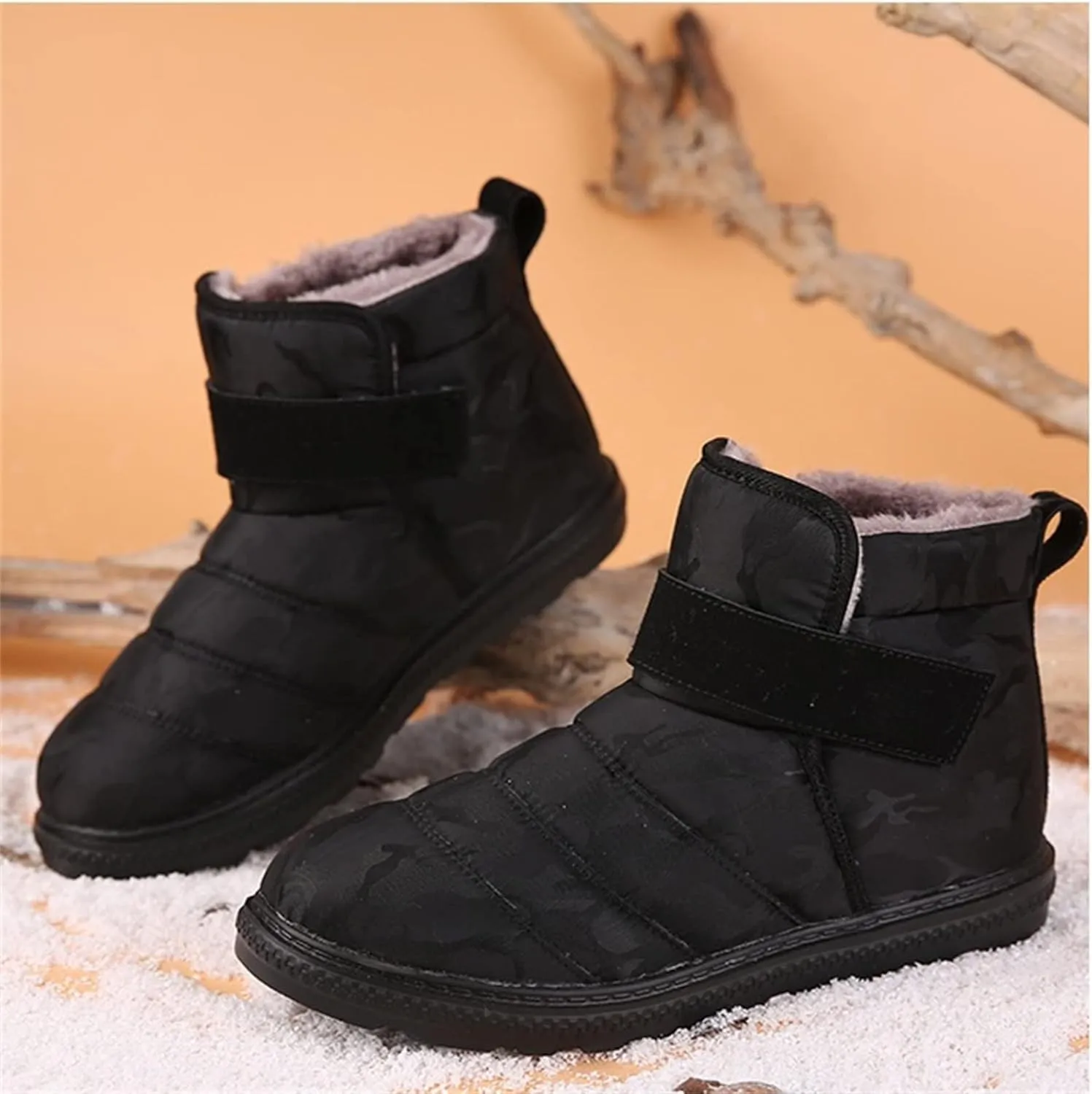 Womens Snow Boots 2024 Fully Fur Lined Slip On Ankle Booties Causal Thickening Warm Outdoor Walking Boots Shoes