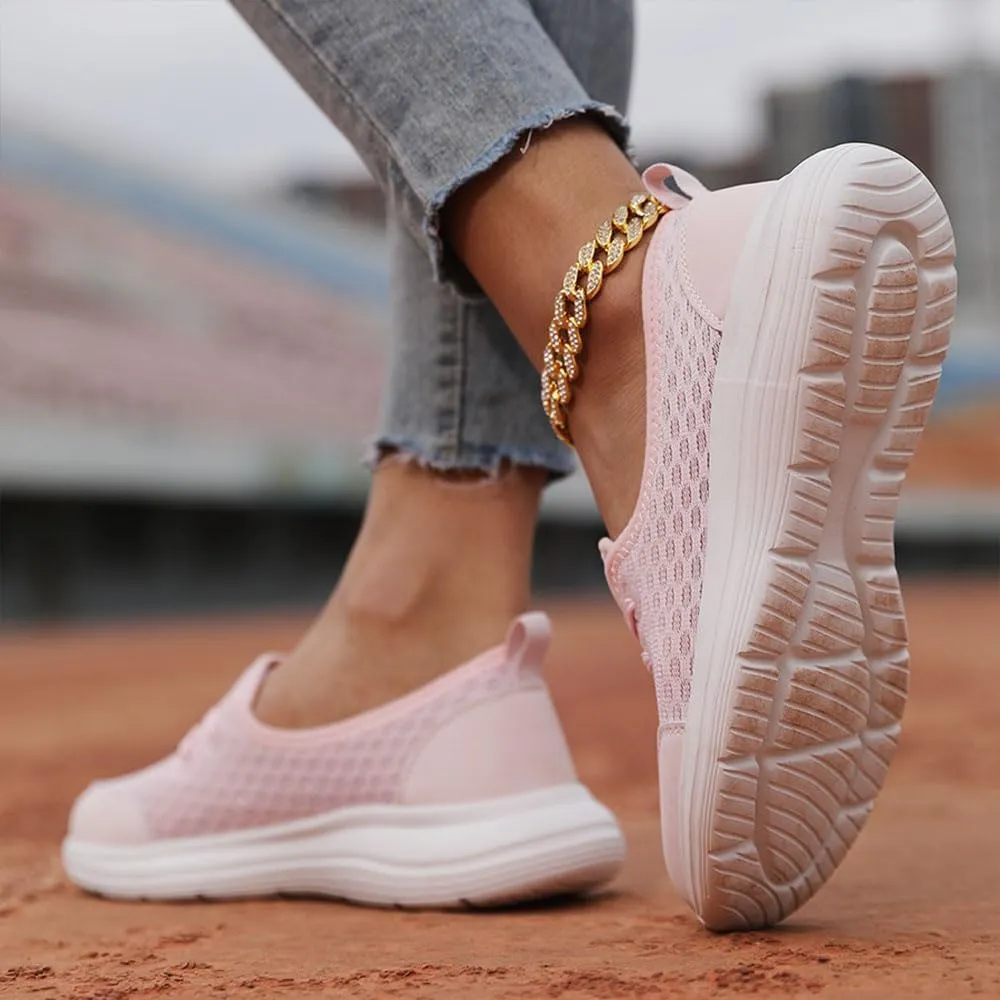 Women's Soft Sole Mesh Comfort Orthopedic Shoes, Comfortable Walking Shoes Women Arch Support, Breathable Low Top Casual Non-Slip Sneakers