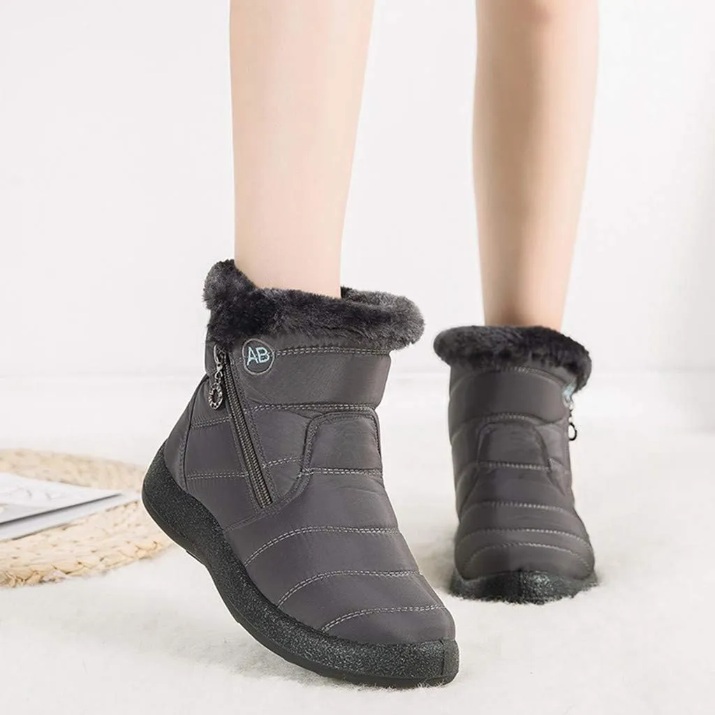 Womens Warm Boots Fur Lined Winter Snow Boots Waterproof Ankle Boots Outdoor Booties Comfortable Shoes for Women