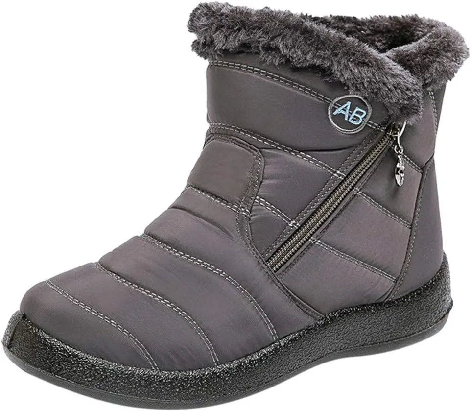 Womens Warm Boots Fur Lined Winter Snow Boots Waterproof Ankle Boots Outdoor Booties Comfortable Shoes for Women