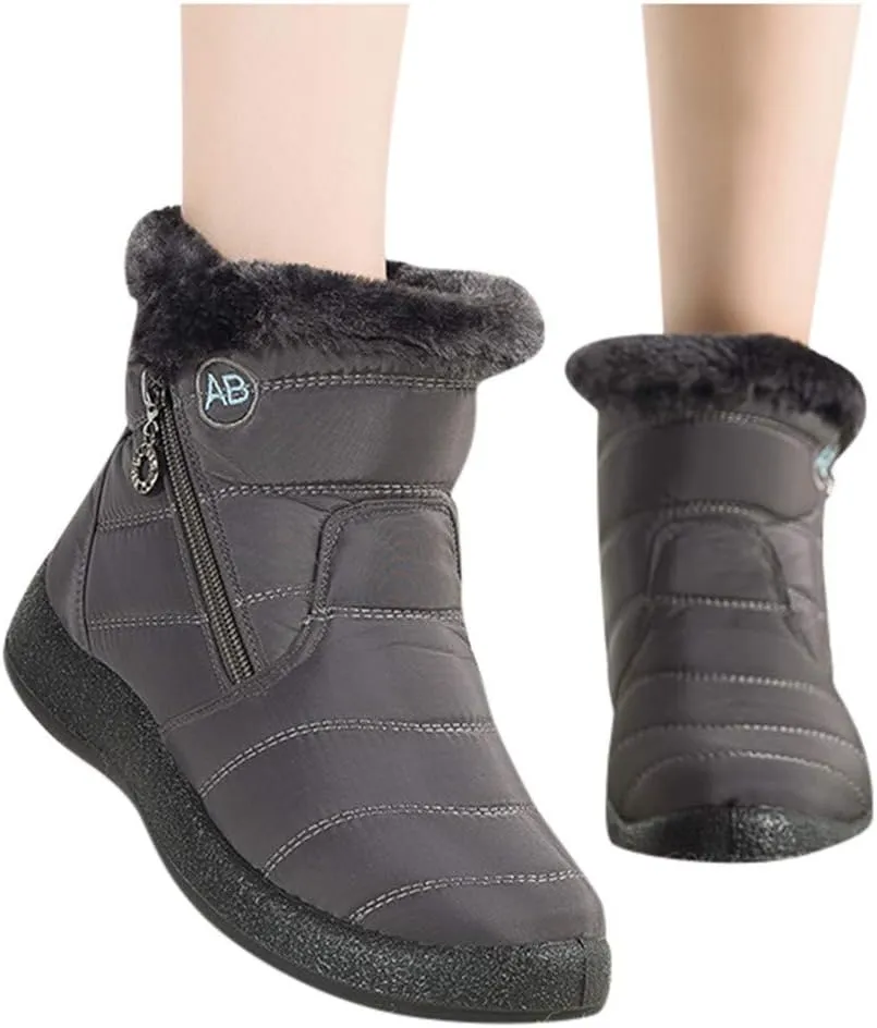 Womens Warm Boots Fur Lined Winter Snow Boots Waterproof Ankle Boots Outdoor Booties Comfortable Shoes for Women