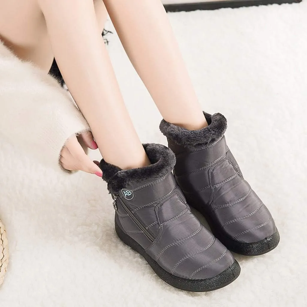 Womens Warm Boots Fur Lined Winter Snow Boots Waterproof Ankle Boots Outdoor Booties Comfortable Shoes for Women