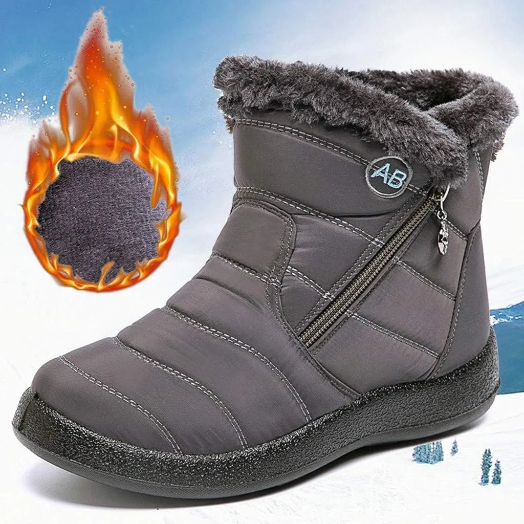 Womens Warm Boots Fur Lined Winter Snow Boots Waterproof Ankle Boots Outdoor Booties Comfortable Shoes for Women