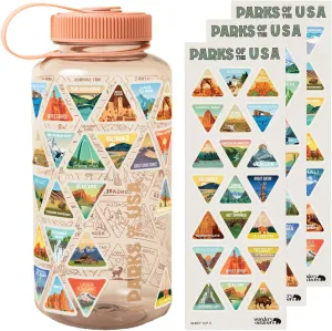 Wondery The Original Parks of the USA Wide Mouth Adventure Bucket List Bottle (Mauve)