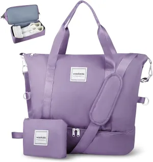 WOOMADA Weekender Bag for Women, Travel Duffel Bags with Shoe Compartment & Wet Pocket, Personal Item Bag for Airlines