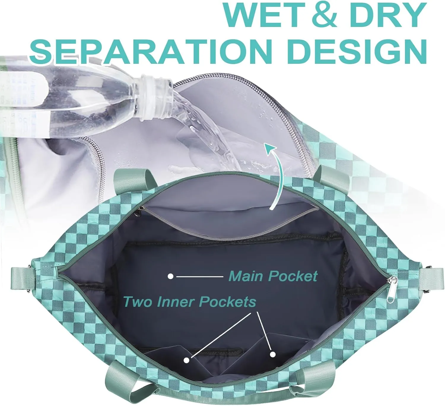 WOOMADA Weekender Bag for Women, Travel Duffel Bags with Shoe Compartment & Wet Pocket, Personal Item Bag for Airlines