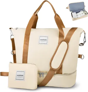 WOOMADA Weekender Bag for Women, Travel Duffel Bags with Shoe Compartment & Wet Pocket, Personal Item Bag for Airlines