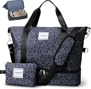 WOOMADA Weekender Bag for Women, Travel Duffel Bags with Shoe Compartment & Wet Pocket, Personal Item Bag for Airlines