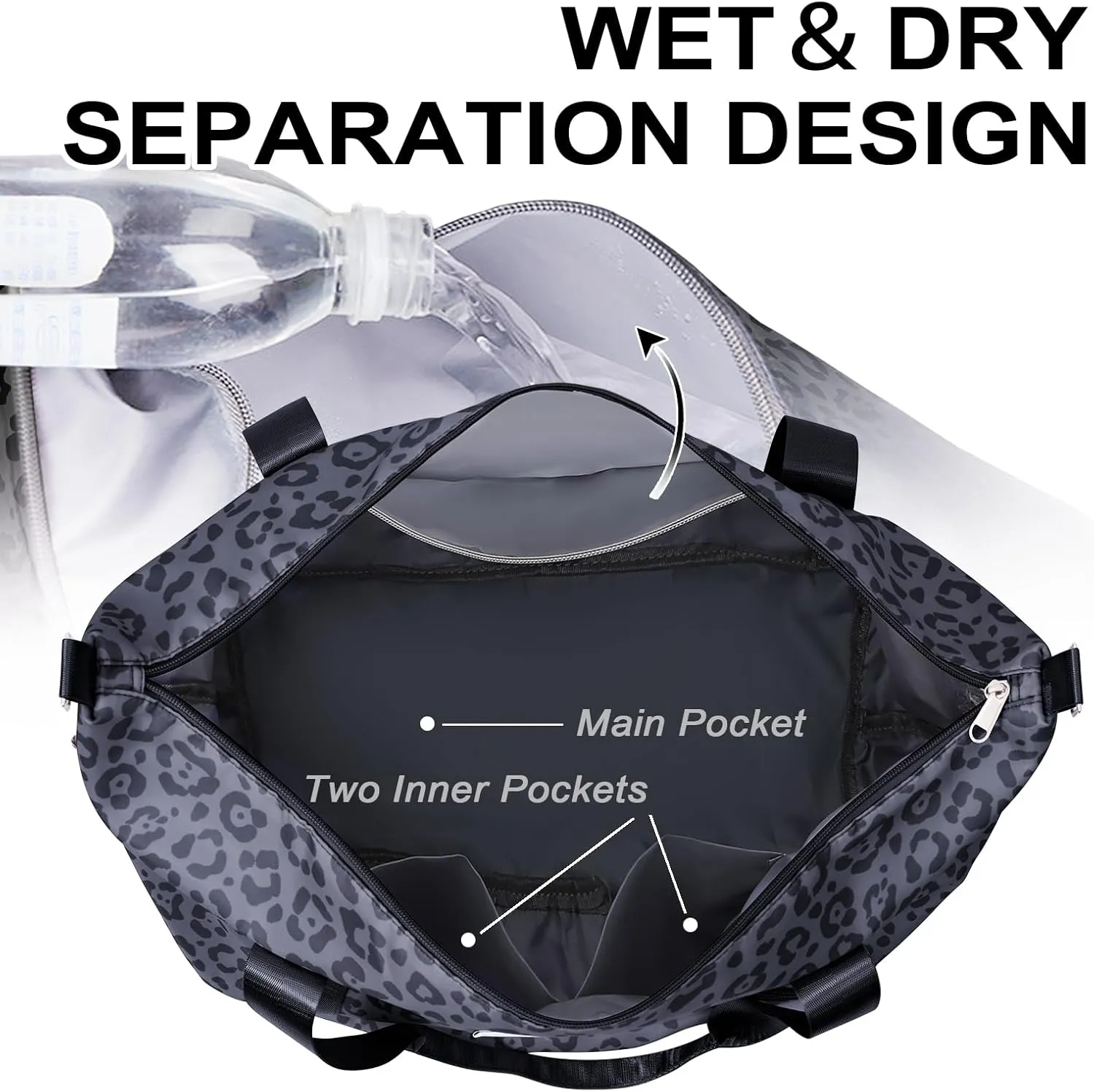 WOOMADA Weekender Bag for Women, Travel Duffel Bags with Shoe Compartment & Wet Pocket, Personal Item Bag for Airlines