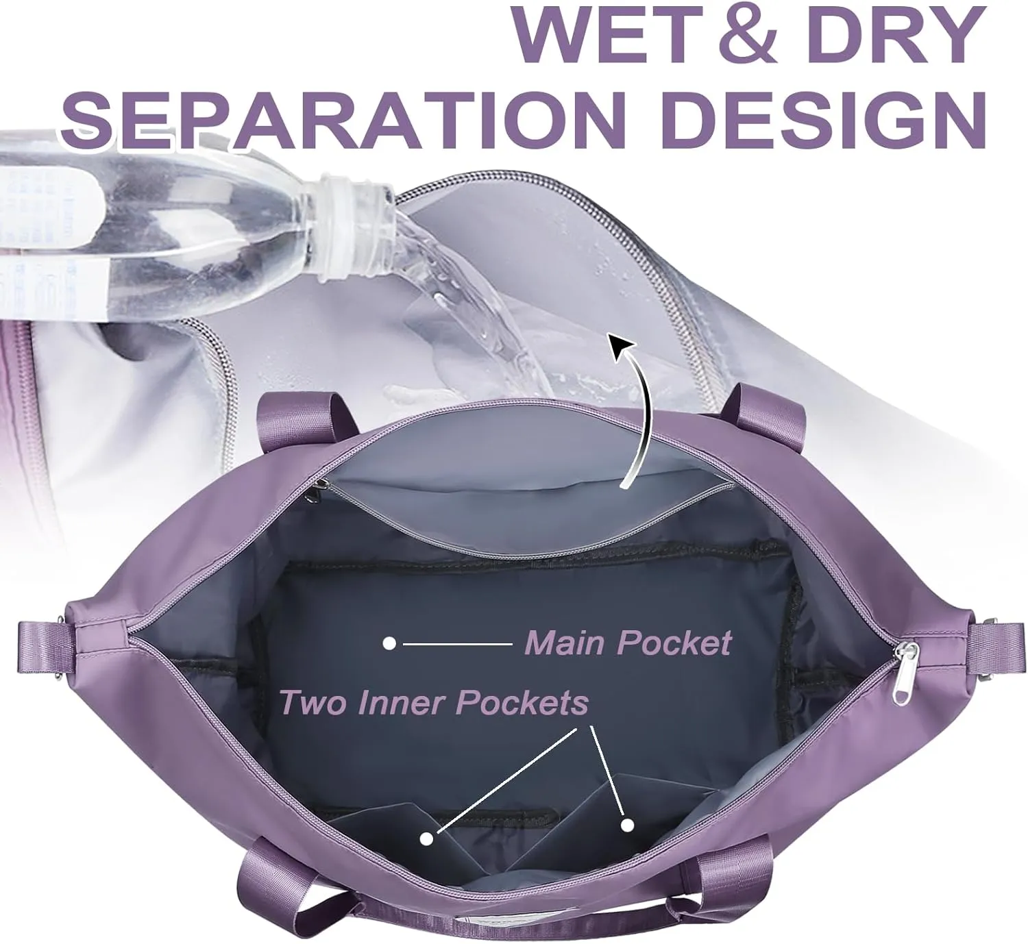 WOOMADA Weekender Bag for Women, Travel Duffel Bags with Shoe Compartment & Wet Pocket, Personal Item Bag for Airlines