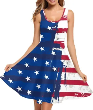 XS-4XL Dresses for Women Sleeveless Party Cocktail Swing Tank Sundress with Pocket…