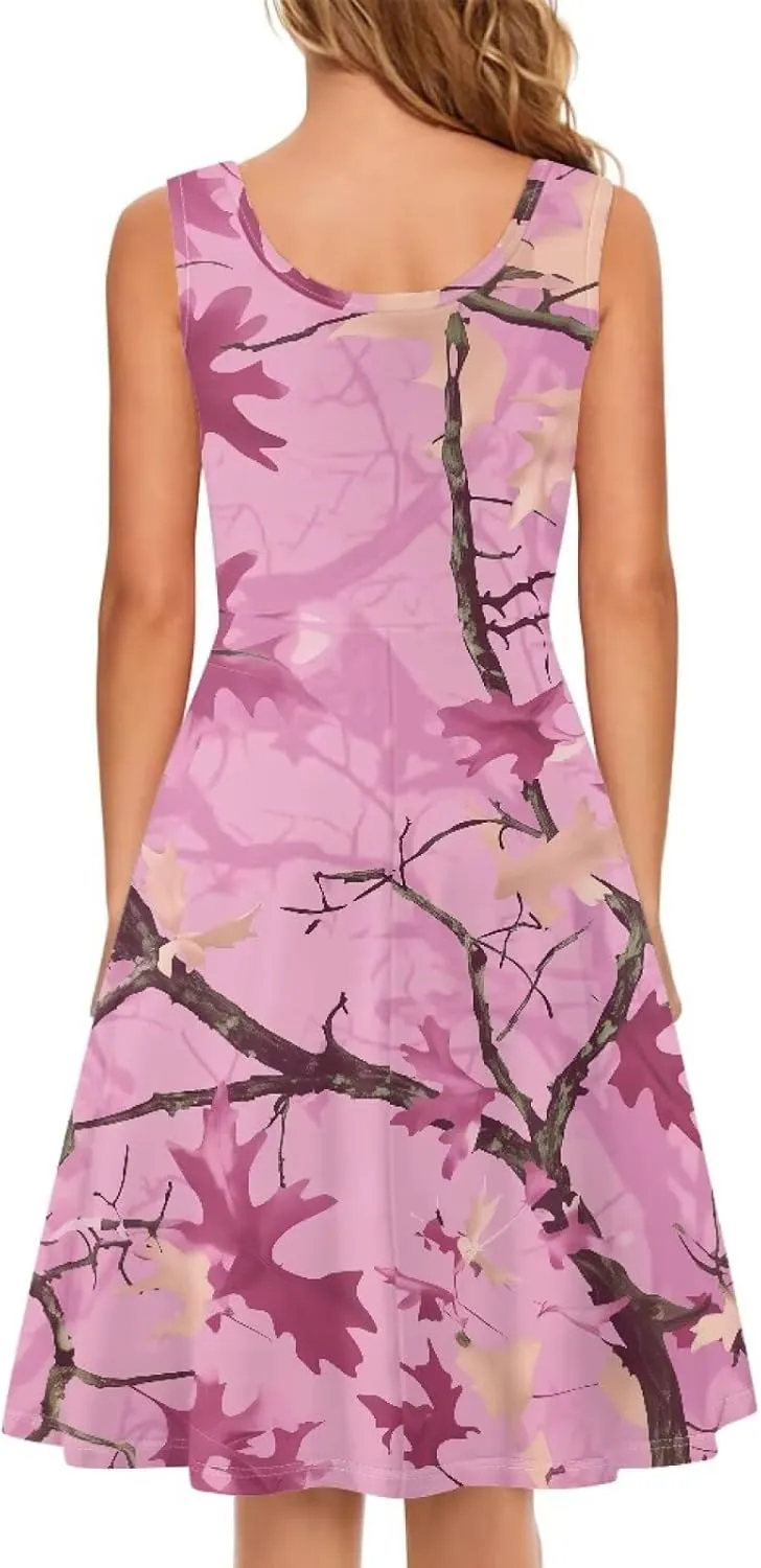 XS-4XL Dresses for Women Sleeveless Party Cocktail Swing Tank Sundress with Pocket…