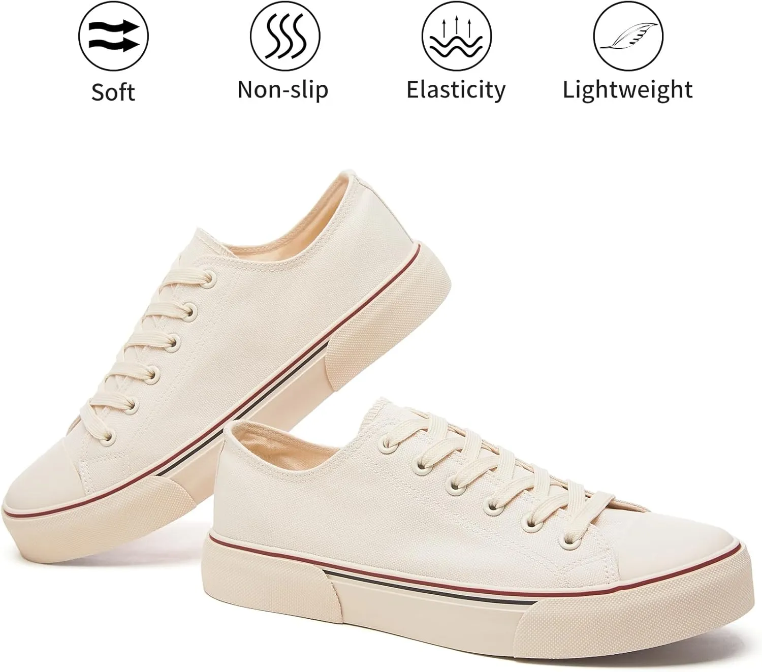 yageyan Men Canvas Low top Shoes Classic Casual Sneakers Black and White Fashion Shoes
