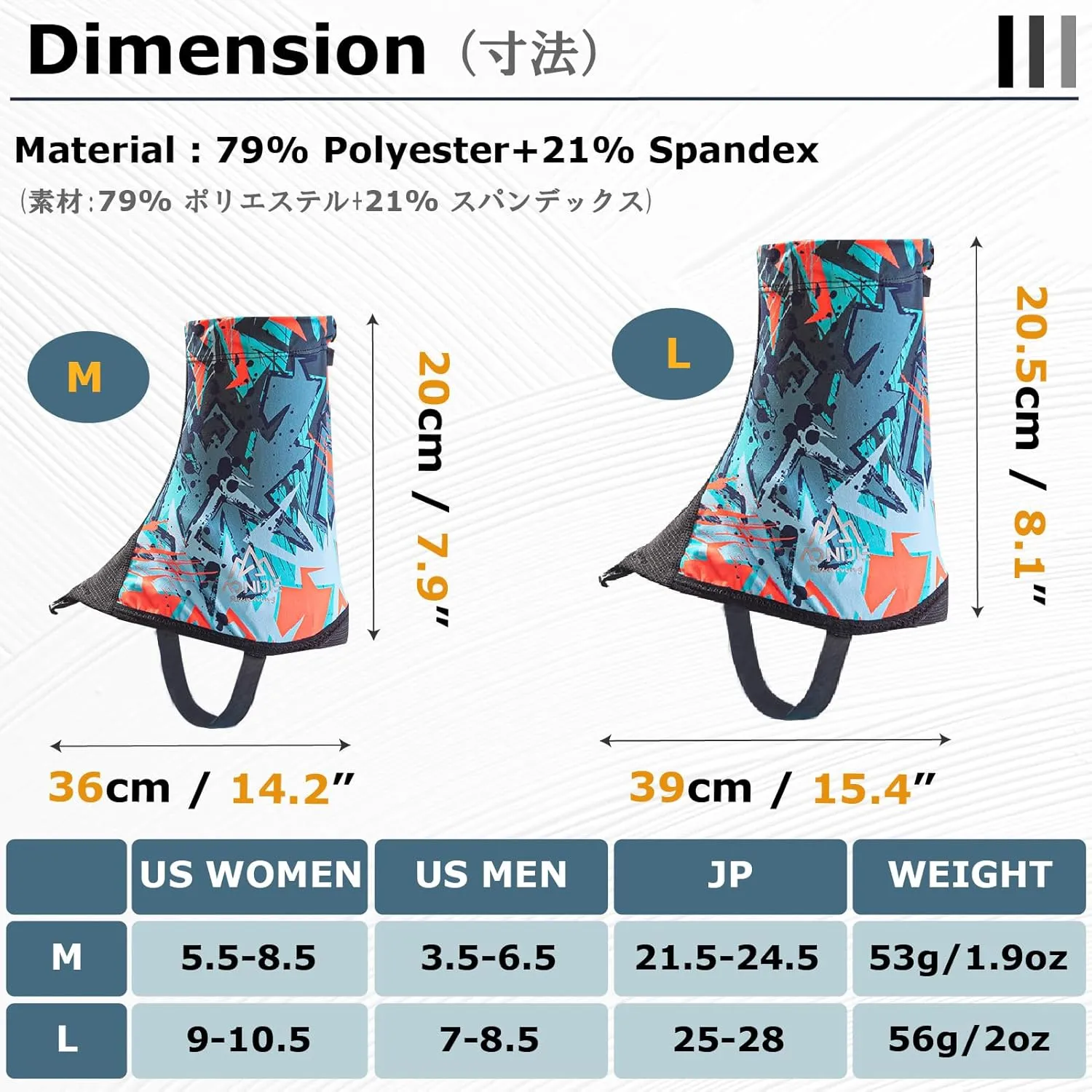 YAPJEB Gaiters Low for Hiking, Lightweight Waterproof Ankle Gaiters Rain Snow Boot Gators for Hiking, Hunting, Climbing, Woodcutting